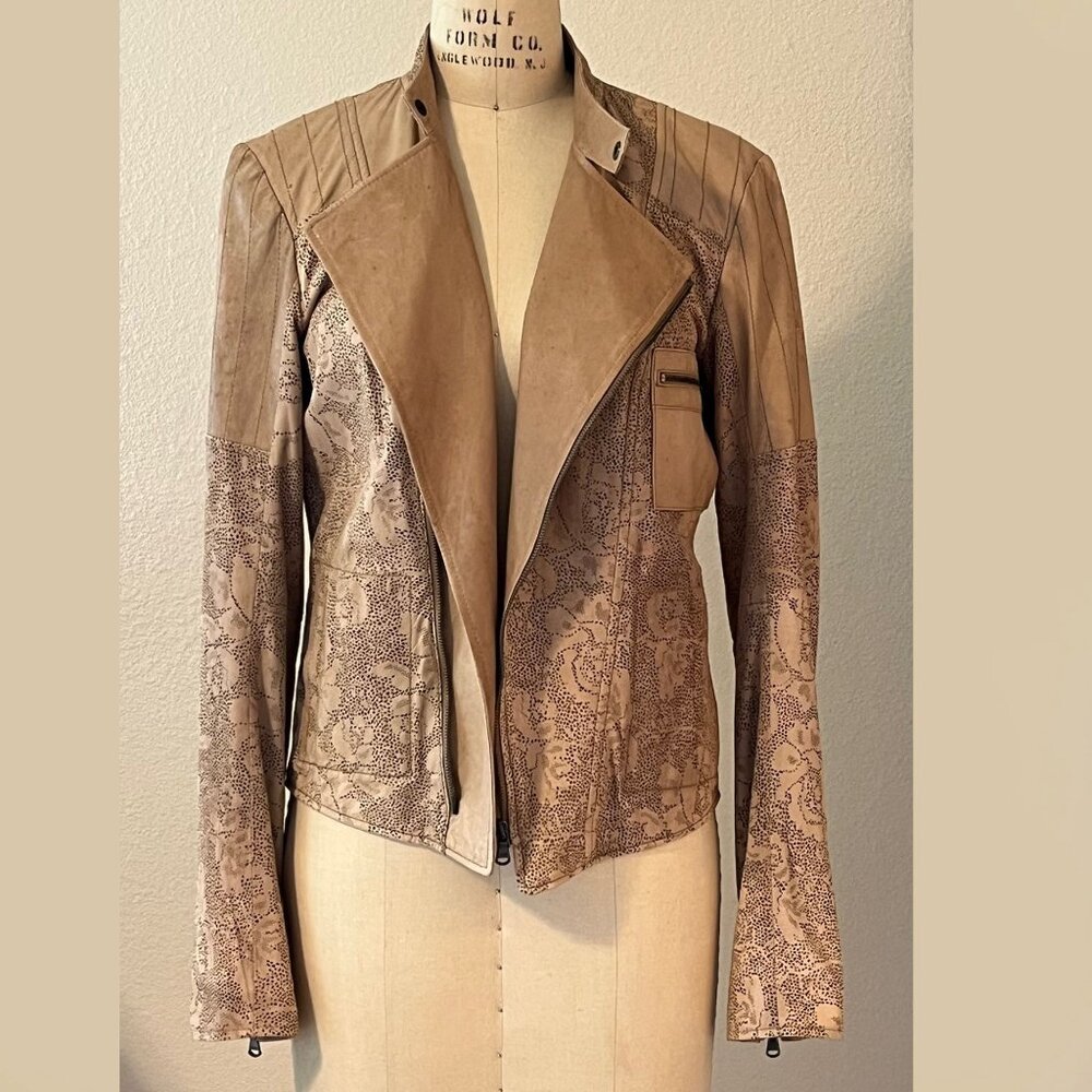 Designer Leather Jacket Tan - Picture 8 of 10